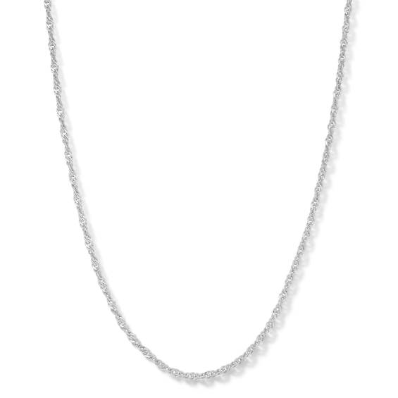 Made in Italy 030 Gauge Singapore Chain Necklace in Solid Sterling Silver - 18"