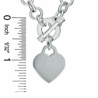 Made in Italy Heart Toggle Necklace in Sterling Silver - 17"
