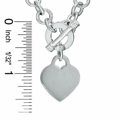 Made in Italy Heart Toggle Necklace in Sterling Silver - 17"