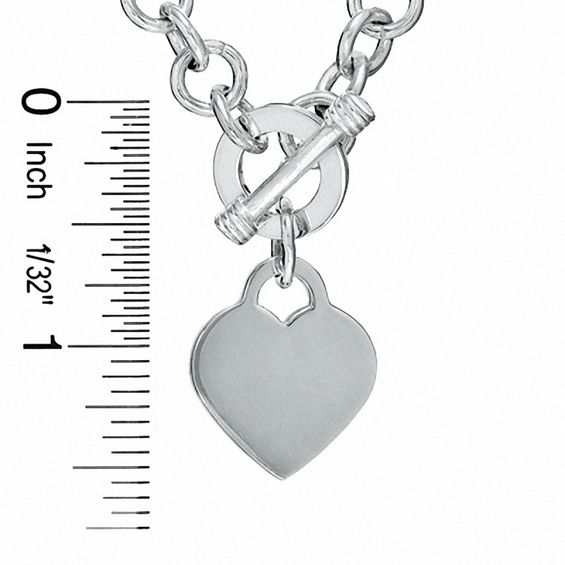Made in Italy Heart Toggle Necklace in Sterling Silver - 17"
