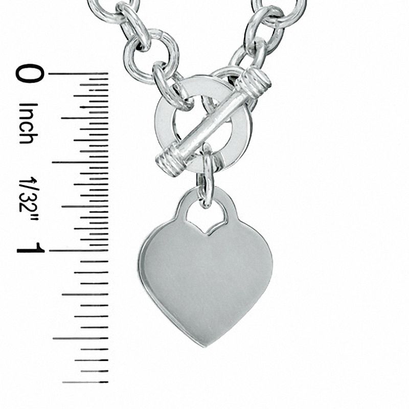 Main Image 2 of Made in Italy Heart Toggle Necklace in Sterling Silver - 17"
