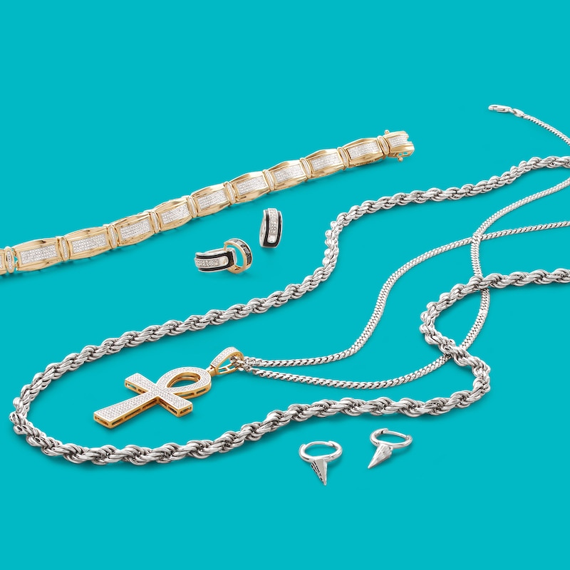 Main Image 2 of 100 Gauge Diamond-Cut Rope Chain Necklace in Sterling Silver - 30"