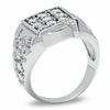 Cubic Zirconia Square Fashion Ring in Sterling Silver - Size 10
