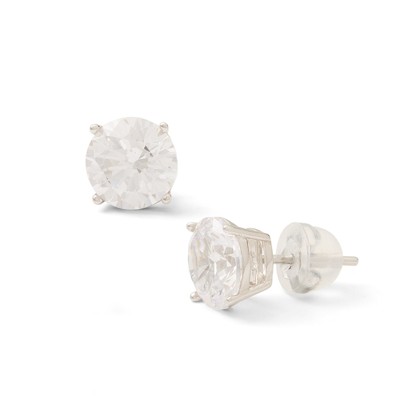 Main Image 1 of 8mm Cubic Zirconia Stud Earrings in Sterling Silver