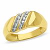Thumbnail Image 0 of Diamond Accent Two Row Slant Band in 10K Gold - Size 10.5