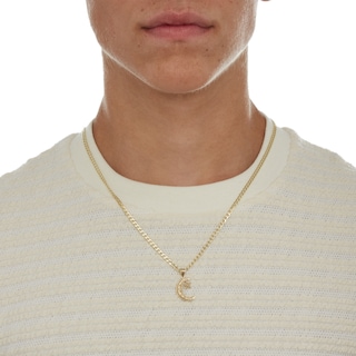 10K Gold Moon and Star Necklace Charm
