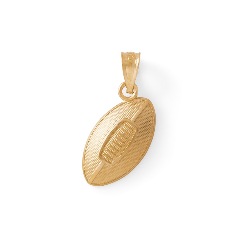 Small Solid Football Necklace Charm in 10K Gold