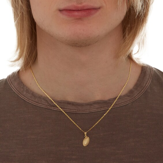 Small Solid Football Necklace Charm in 10K Gold