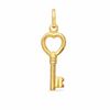 Puffy Key Charm in 14K Gold