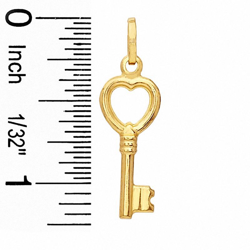 Puffy Key Charm in 14K Gold