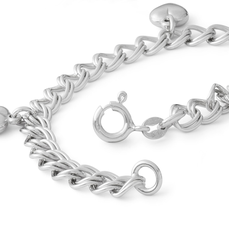 Main Image 2 of Made in Italy  Heart Charm Bracelet in Sterling Silver