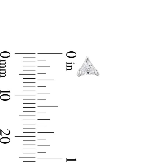 4mm Trillion-Cut Cubic Zirconia Stud Earrings in Sterling Silver