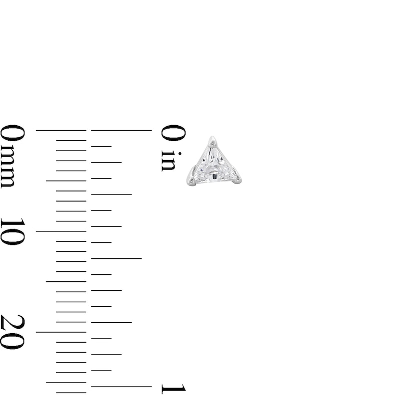 Main Image 3 of 4mm Trillion-Cut Cubic Zirconia Stud Earrings in Sterling Silver
