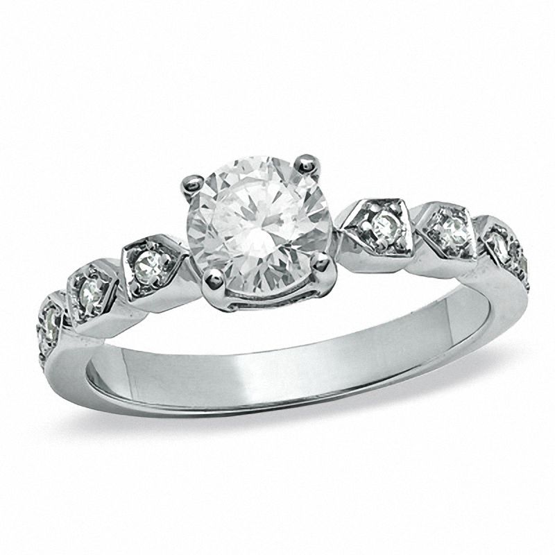 6mm Cubic Zirconia Solitaire Engagement Ring in Sterling Silver