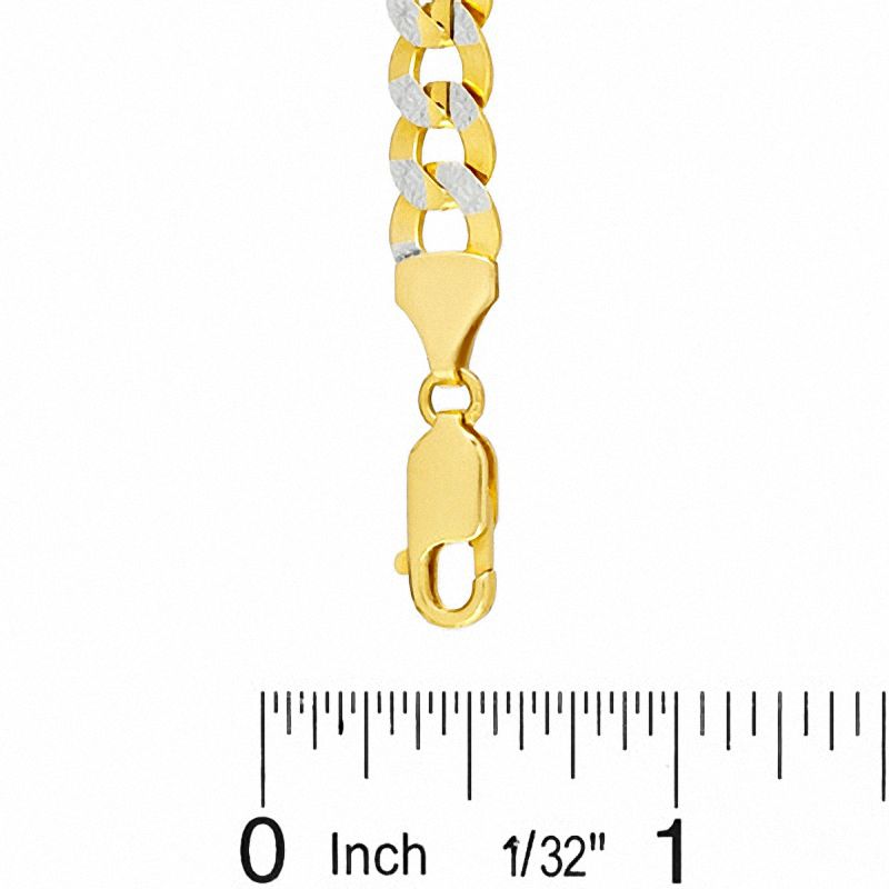 Main Image 2 of 10K Two-Tone Gold 180 Gauge Pavé Flat Curb Chain Necklace - 30&quot;