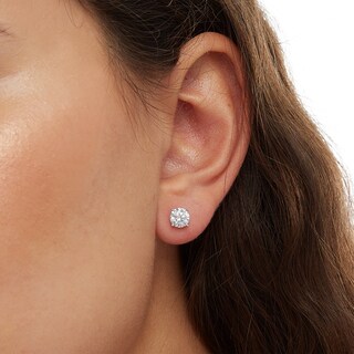 Solid Sterling Silver 6mm CZ Solitaire Studs