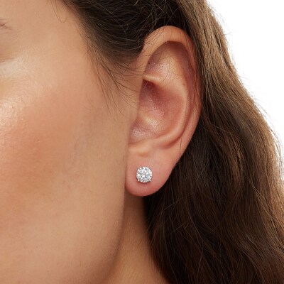 Solid Sterling Silver 6mm CZ Solitaire Studs