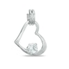 Thumbnail Image 0 of Cubic Zirconia Accent Open Heart Charm in Sterling Silver
