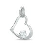 Thumbnail Image 1 of Cubic Zirconia Accent Open Heart Charm in Sterling Silver