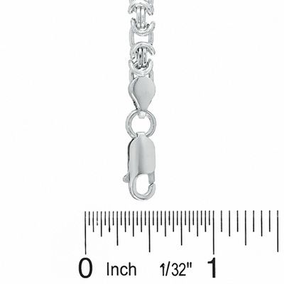 Sterling Silver 100 Gauge Flat Byzantine Chain Necklace - 30"