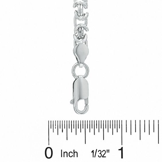 Sterling Silver 100 Gauge Flat Byzantine Chain Necklace - 30"