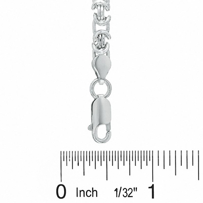 Main Image 2 of Sterling Silver 100 Gauge Flat Byzantine Chain Necklace - 30"