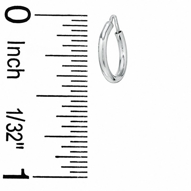Main Image 2 of 3mm Ball and 10mm Hoop Earrings Set in Sterling Silver