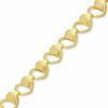 Thumbnail Image 1 of 10K Gold Half-Open Heart Link Bracelet - 7.25"