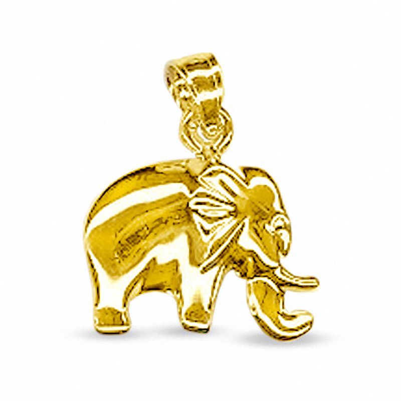 Puffed Elephant Charm in 10K Gold