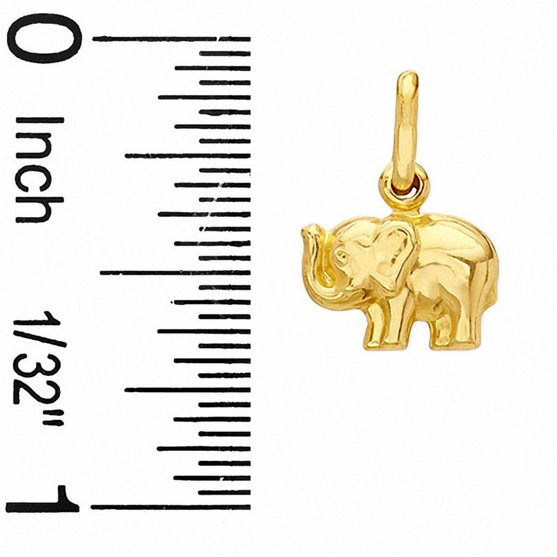 Puffed Elephant Charm in 10K Gold