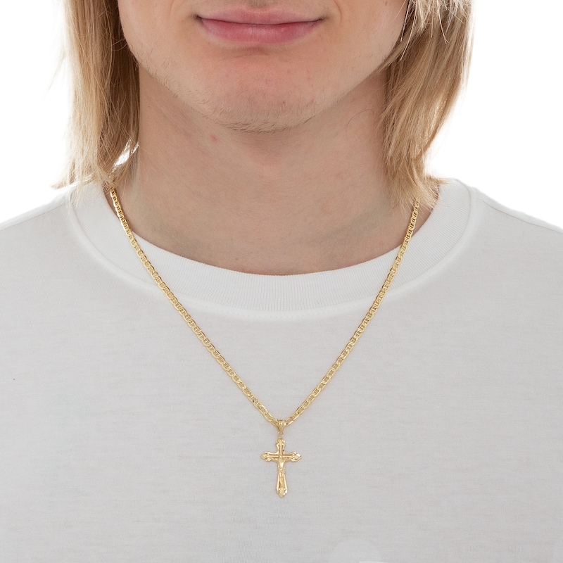 Main Image 4 of Diamond-Cut Open Crucifix Charm in 14K Solid Gold
