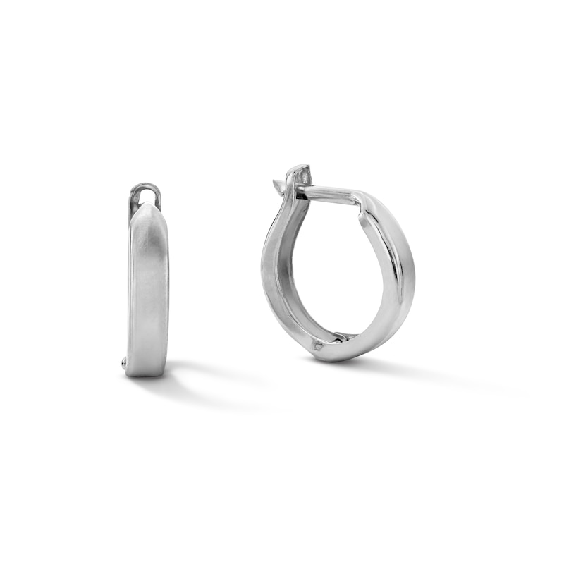 Main Image 1 of 12mm Shiny Snap Hoop Earrings in 10K White Gold