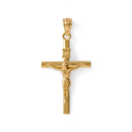 High Polish Crucifix Charm in 14K Solid Gold