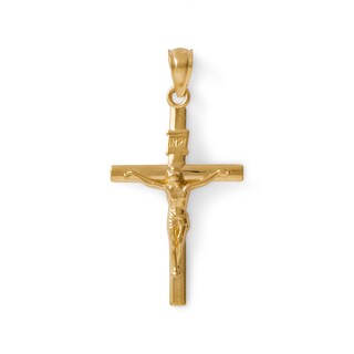 High Polish Crucifix Charm in 14K Solid Gold