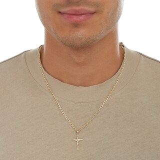 High Polish Crucifix Charm in 14K Solid Gold