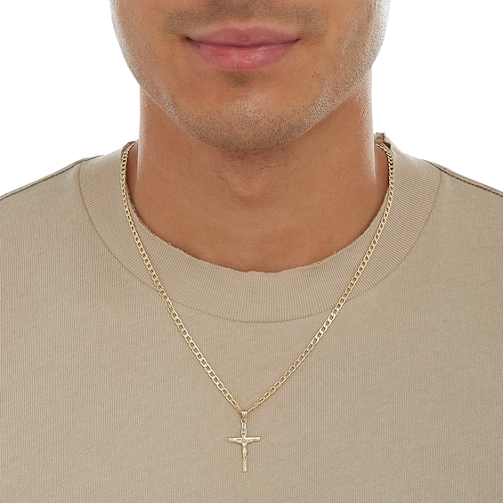 High Polish Crucifix Charm in 14K Solid Gold