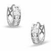 Cubic Zirconia Channel Set Huggie Earrings in 10K White Gold