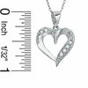 Cubic Zirconia Pavé Ribbon Heart Pendant in Sterling Silver