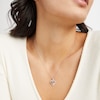 Thumbnail Image 1 of Cubic Zirconia Pavé Ribbon Heart Pendant in Sterling Silver