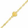 Thumbnail Image 0 of 10K Gold Cable Chain Bracelet with Heart Charms - 7"