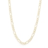 080 Gauge Hollow Figaro Chain Necklace in 10K Hollow Gold - 22"