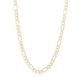 080 Gauge Hollow Figaro Chain Necklace in 10K Hollow Gold - 22&quot;
