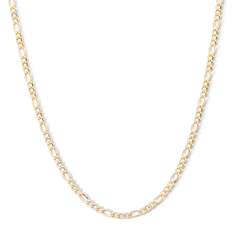 10K Hollow Gold Figaro Chain - 22"