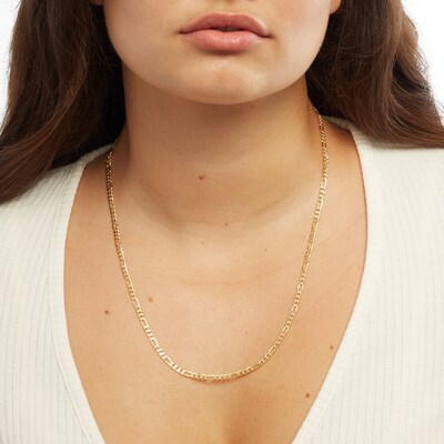 10K Hollow Gold Figaro Chain