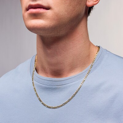 10K Hollow Gold Figaro Chain