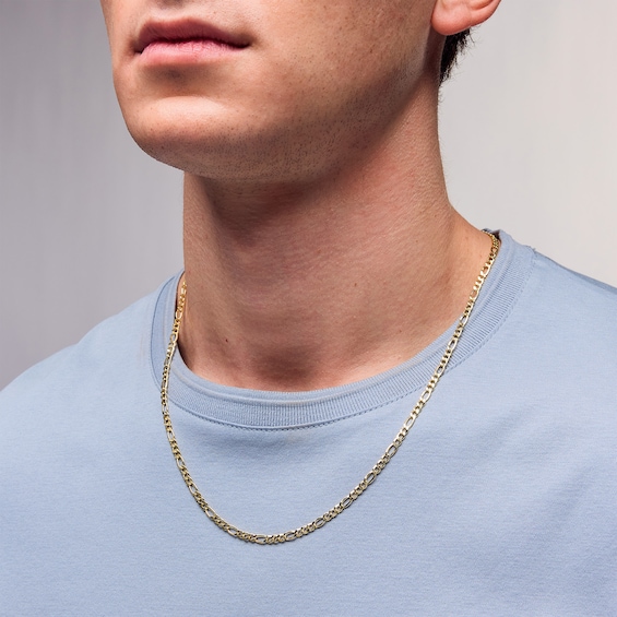 10K Hollow Gold Figaro Chain