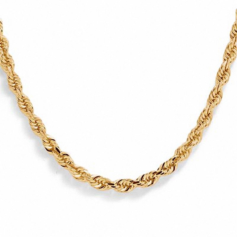 Main Image 1 of 10K Gold 6mm Rope Chain Necklace - 22"