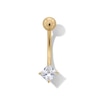 Thumbnail Image 0 of 10K Semi-Solid Gold Princess-Cut Belly Ring - 14G 3/8"