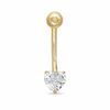 Thumbnail Image 1 of 014 Gauge Belly Button Ring with 6mm Heart-Shaped Cubic Zirconia in 10K Gold