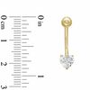 Thumbnail Image 2 of 014 Gauge Belly Button Ring with 6mm Heart-Shaped Cubic Zirconia in 10K Gold